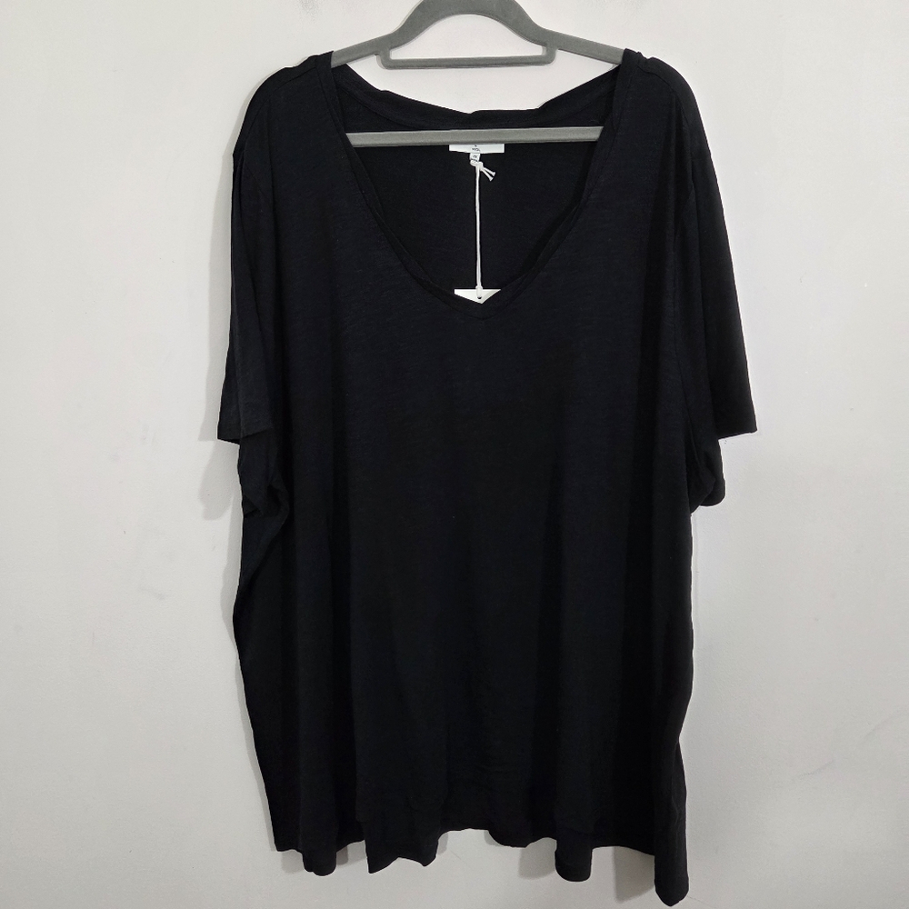 NWT NYDJ Forever Comfort Short-Sleeve Twist V-Neck Tee T-shirt Size 2X Comfy - Picture 2 of 11